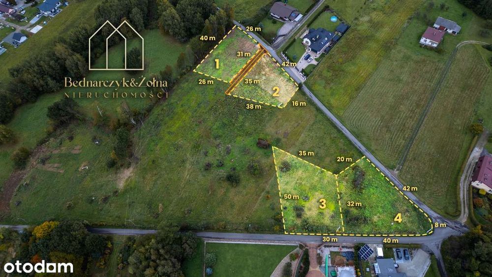 Działki widokowe z warunkami zabudowy — Brzyście, gm. Jasło