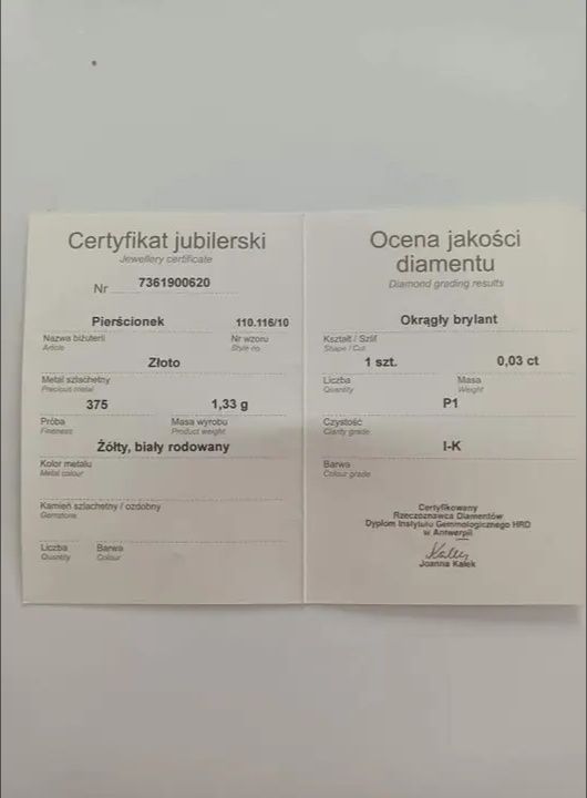 Okazja Pierścionek Zaręczynowy