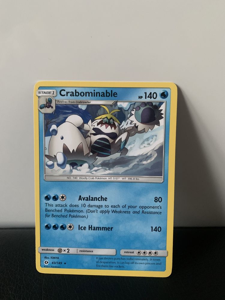 Crabominable pokemon karta oryginalna rare 43/149