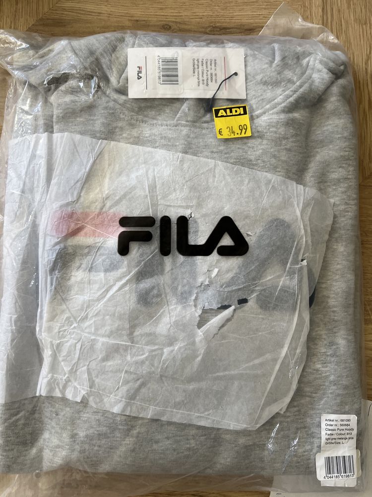 Nowa Szara Bluza Fila z kapturem rozmiar XS