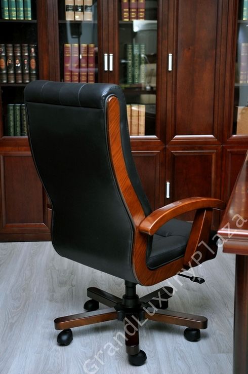Skórzany obrotowy fotel biurowy, czarny , outlet, - 40% ceny, tanio!