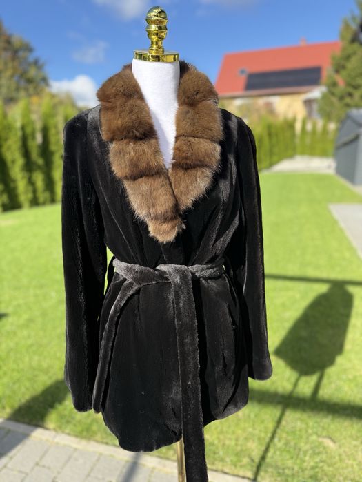 Futro naturalne z norek, grzbiety, epilowane sobol S M