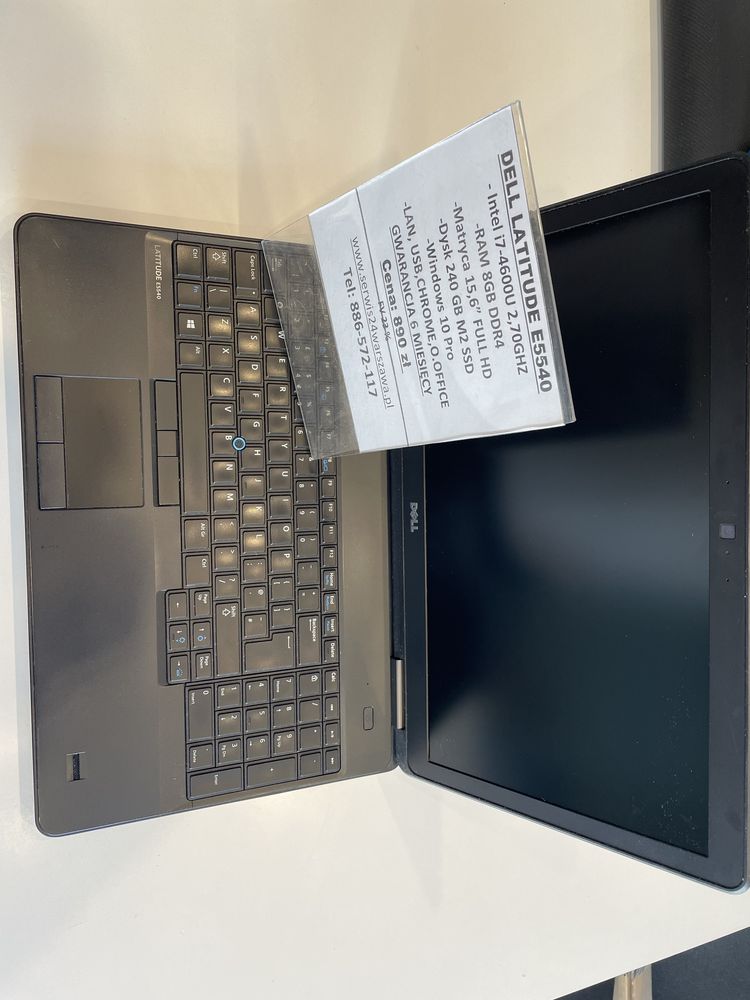 Laptop dell e5540 intel i7-4gen win10/8gb/256gb komplet