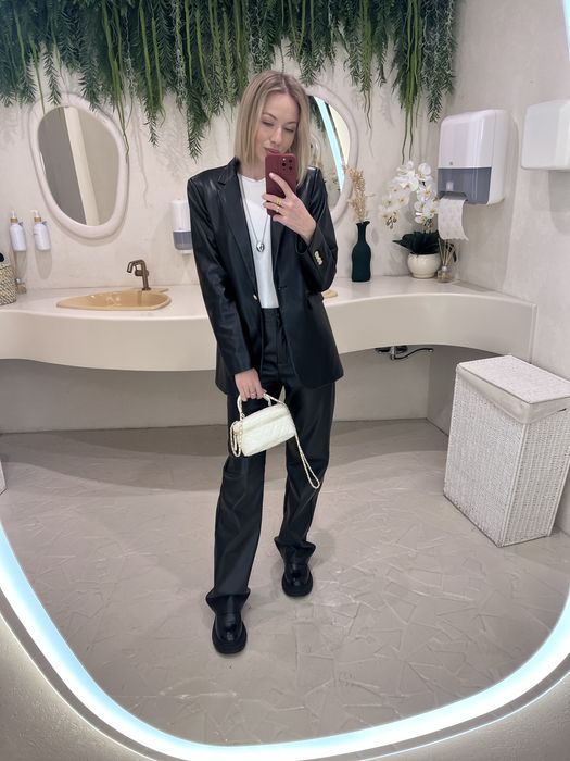 Шкіряний жакет,піджак Zara