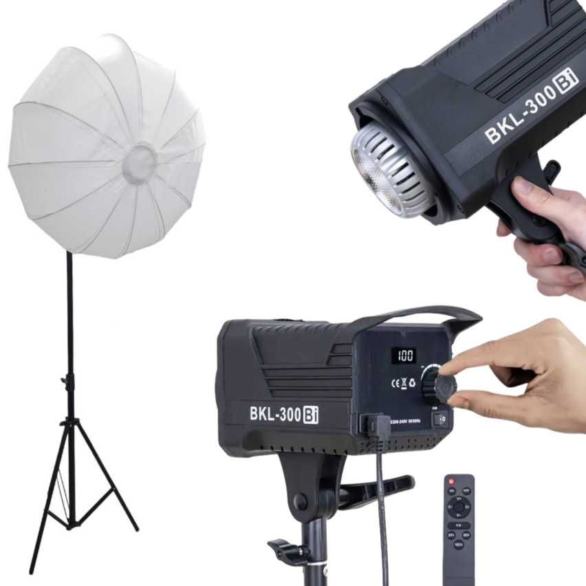 Soft Box Luz de 120W para Fotos e Vídeos com Globo Articulado e Tripé