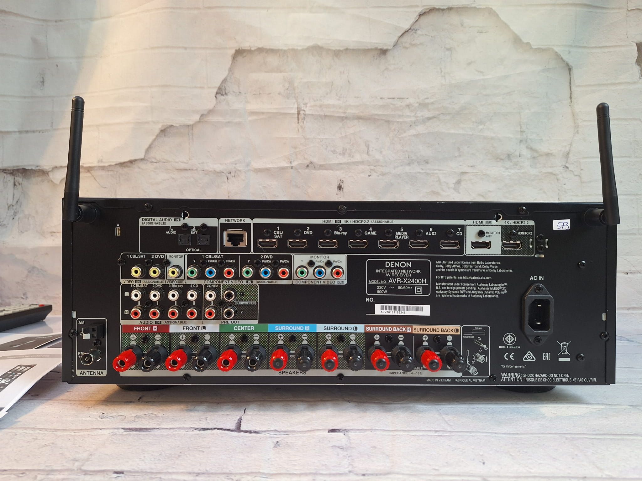 7.2 Denon AVR-X2400 Heos Wifi BT 4k arc  spotify Atmos vision