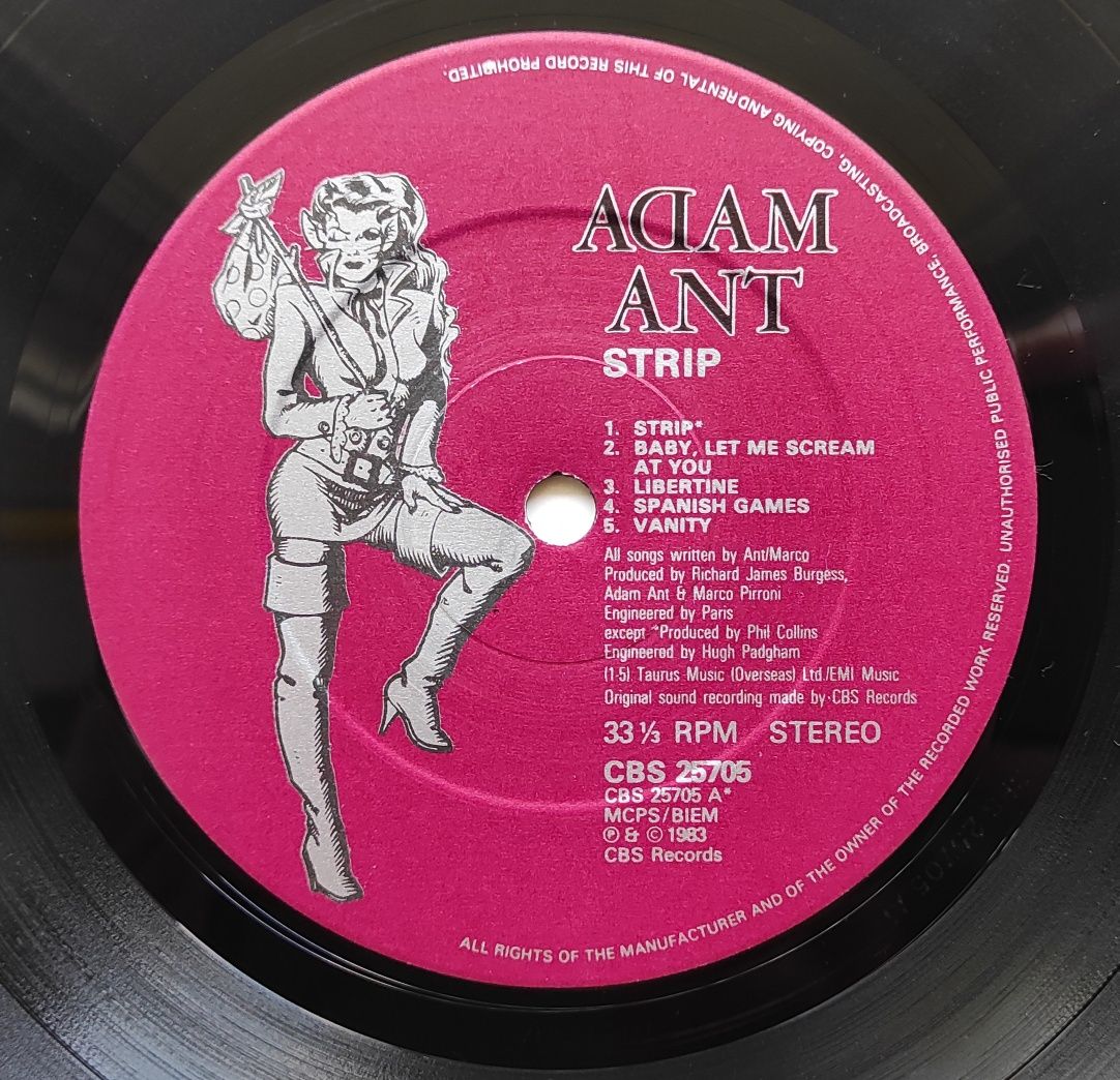 Adam Ant "Strip". Фирменная виниловая пластинка LP Первопресс. England