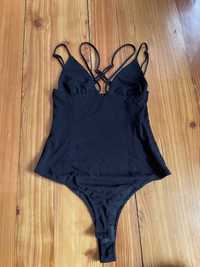 Body czarne zara xs ozdobny dekolt