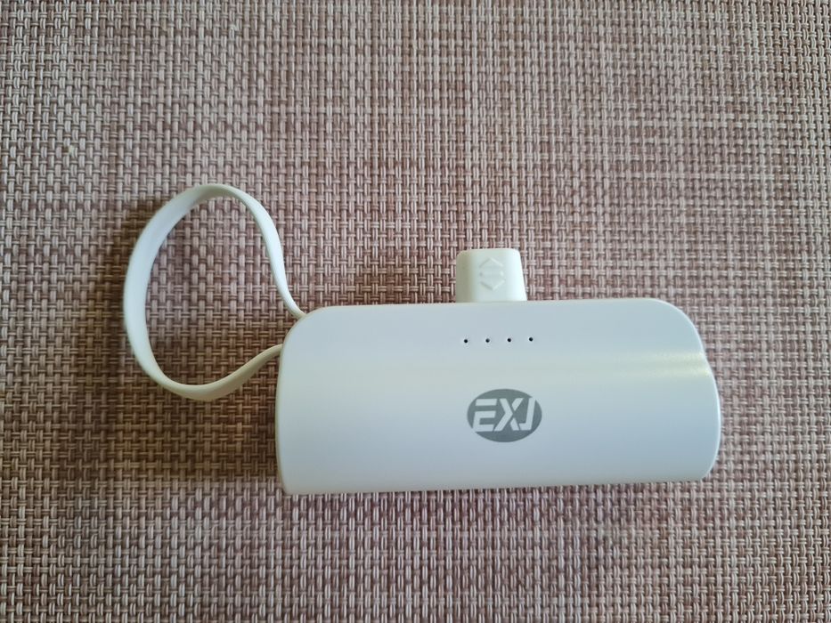 Przenośny powerbank, kompaktowy, biały, usb-C, 5000 mAh
