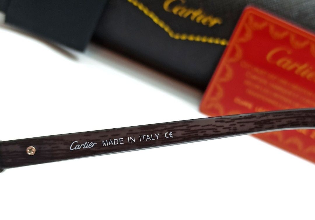 Cartier очки мужские в сером металле линзы серо голубой градиент