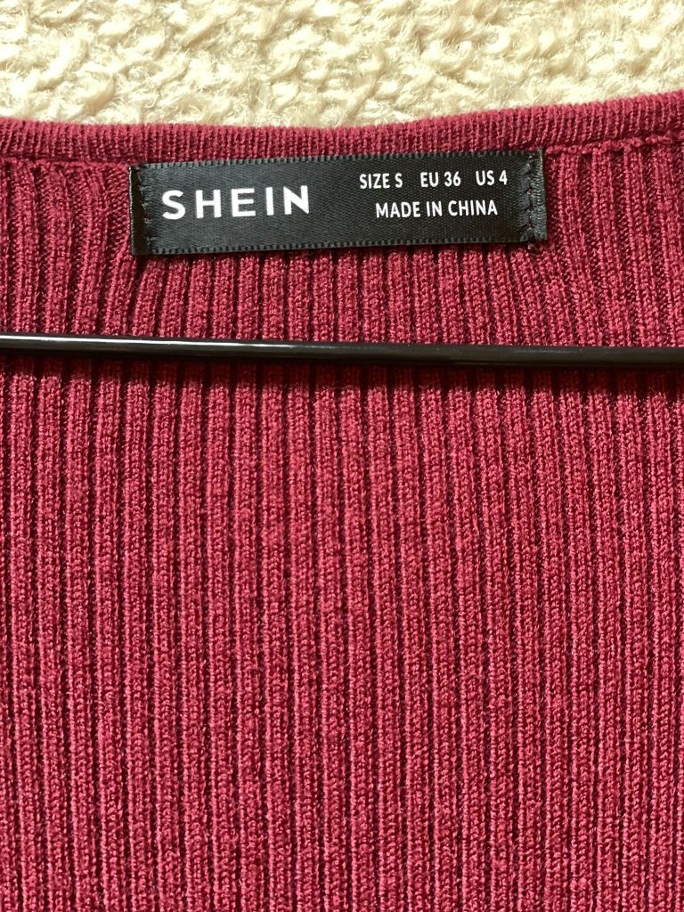 Shein privé vestidos gola quadrada malha canelada