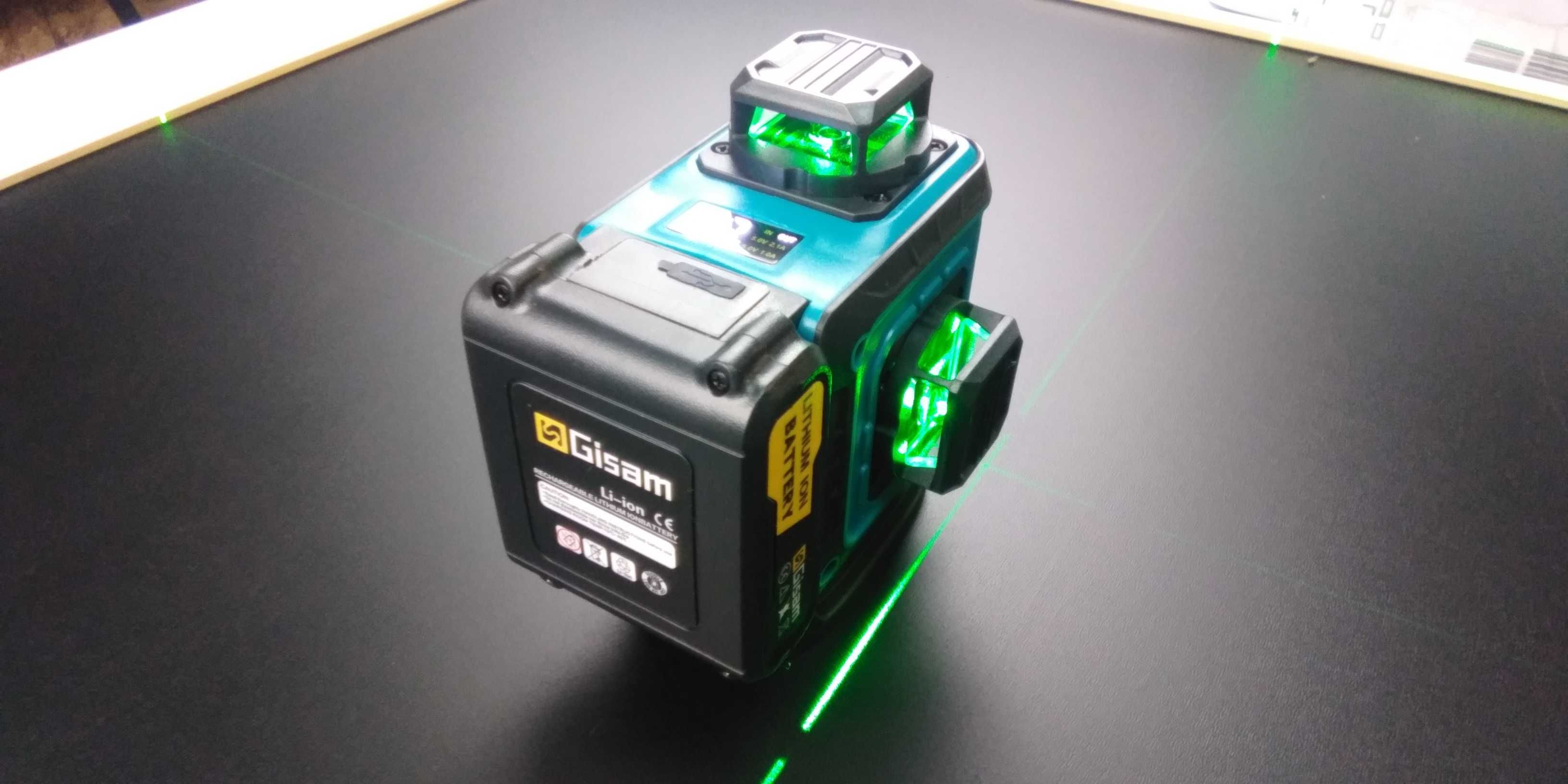 Nível ‘laser’ de 16 linhas verdes com tripé display, LED, baixe APP,