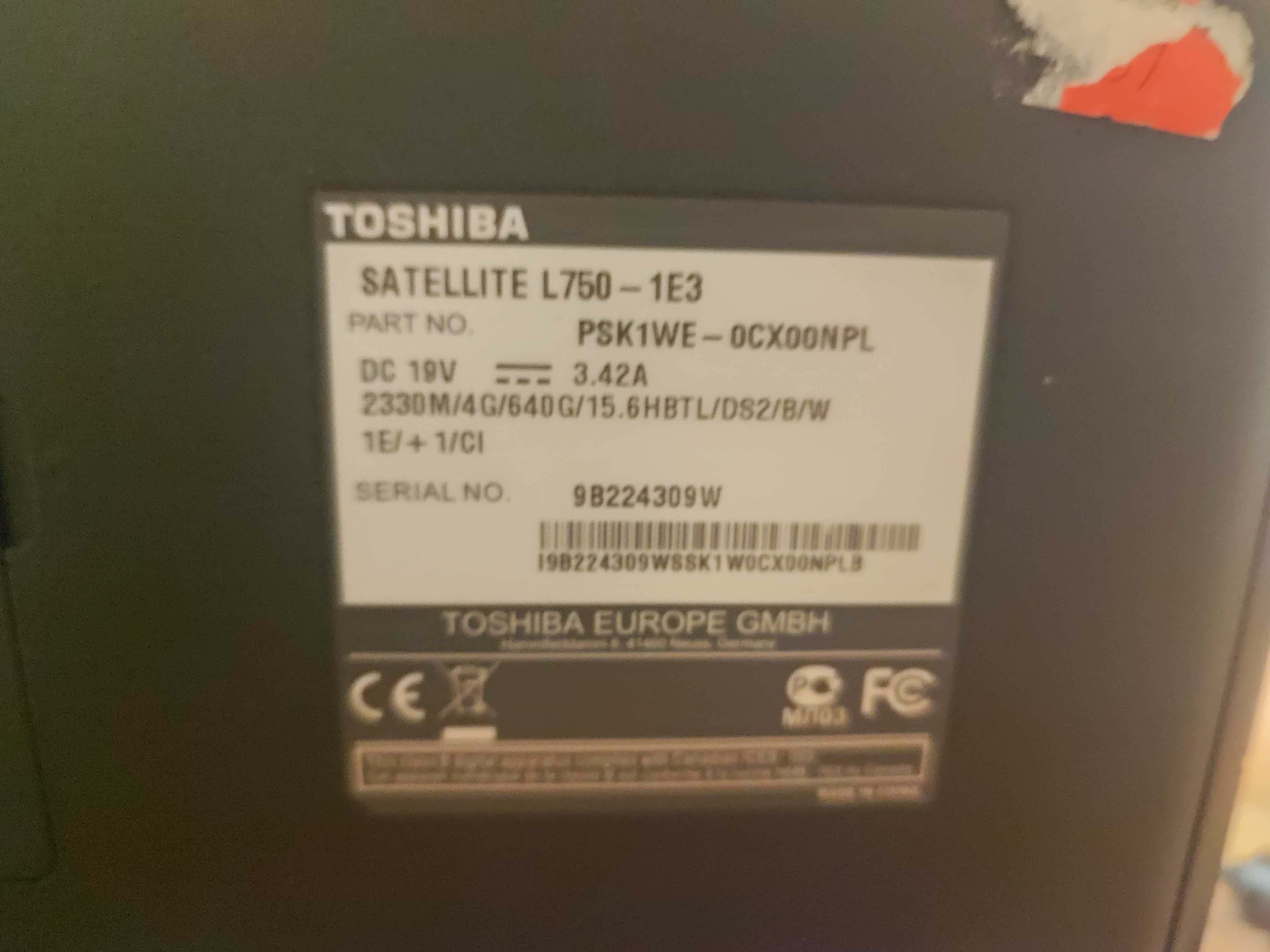 Laptop Toshiba satellite l750