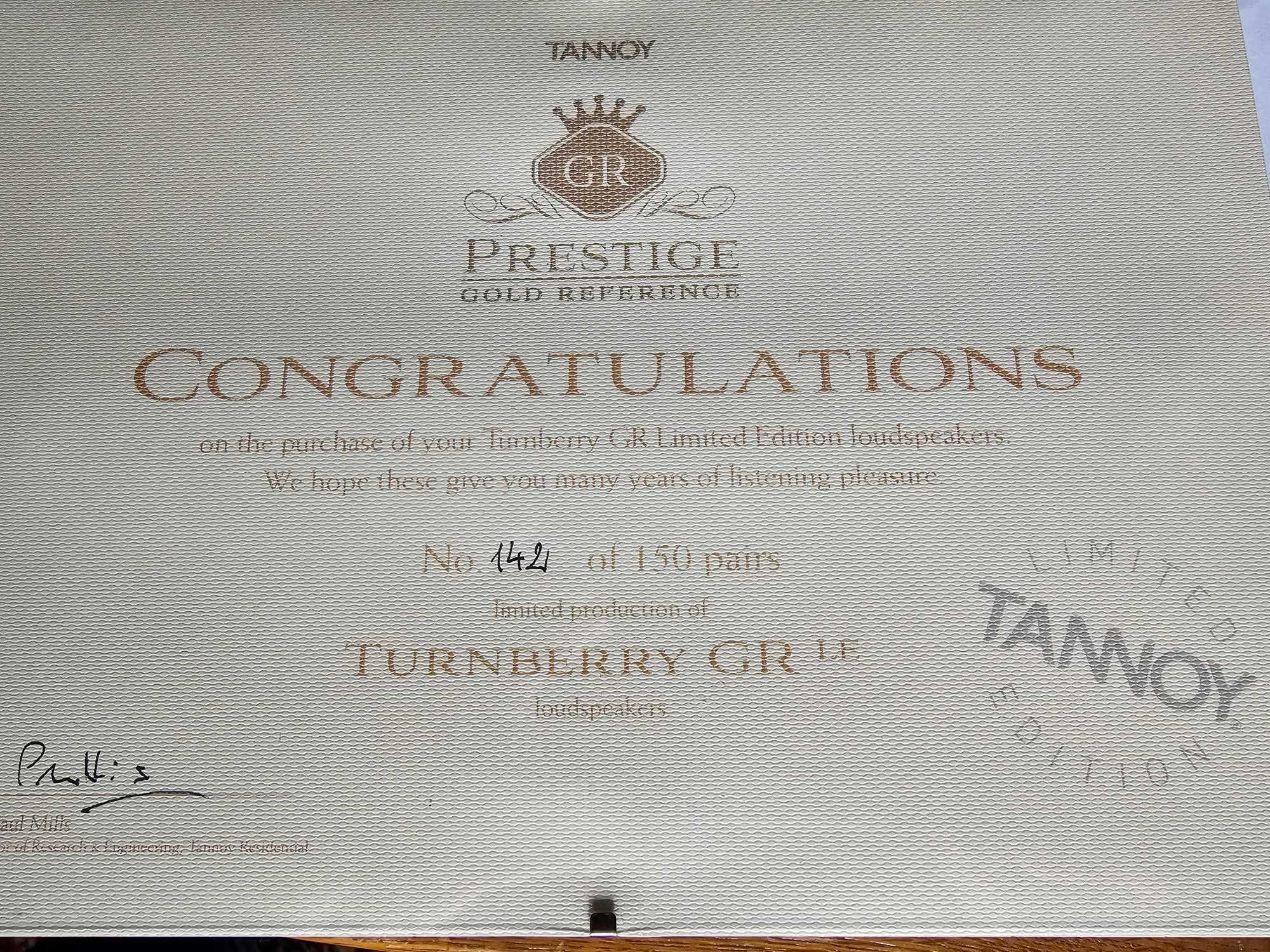 Tannoy Prestige Turnberry GR Limited Edition