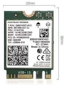 Wireless-AC 8265 Dual Band 2.4G/5Ghz M.2 NGFF 867M BT 4.2