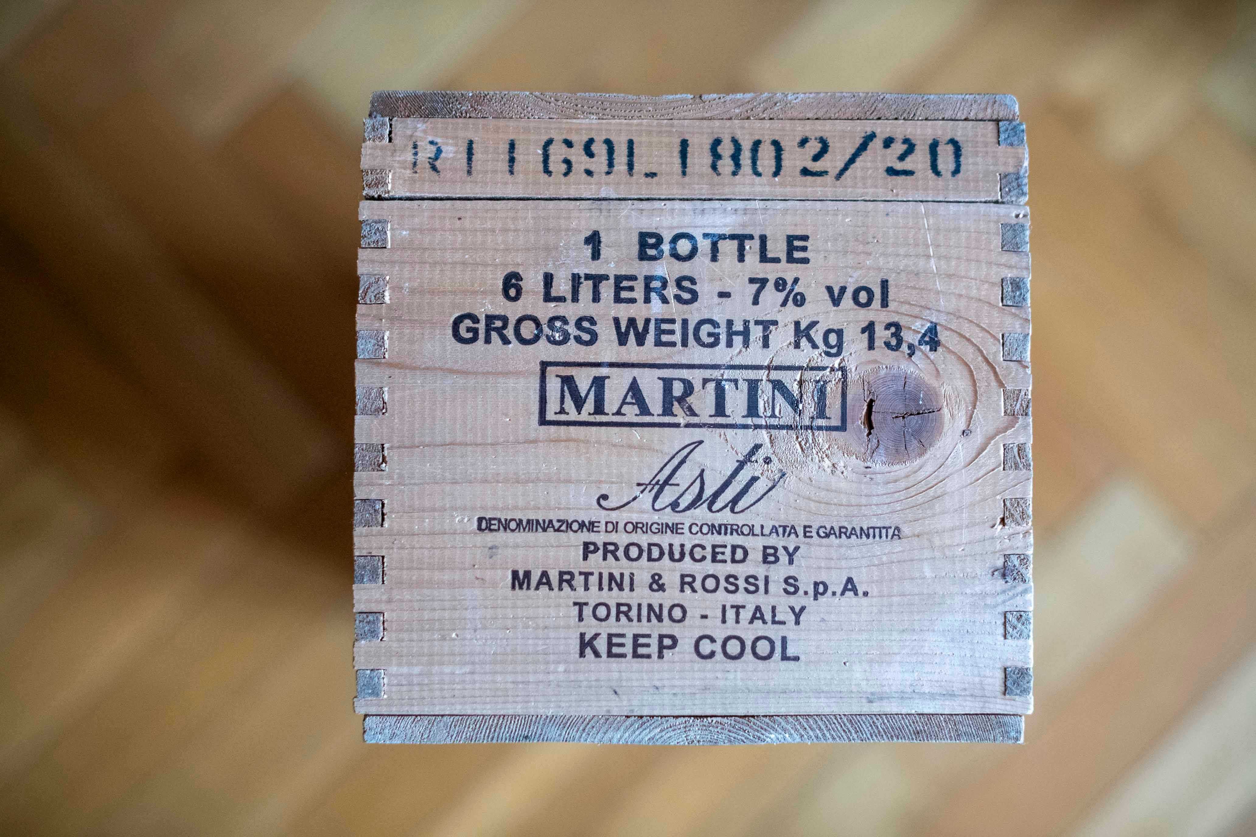 Skrzynka na Wino Martini Asti DOCG 6L Drewniana Kolekcjonerska Włochy