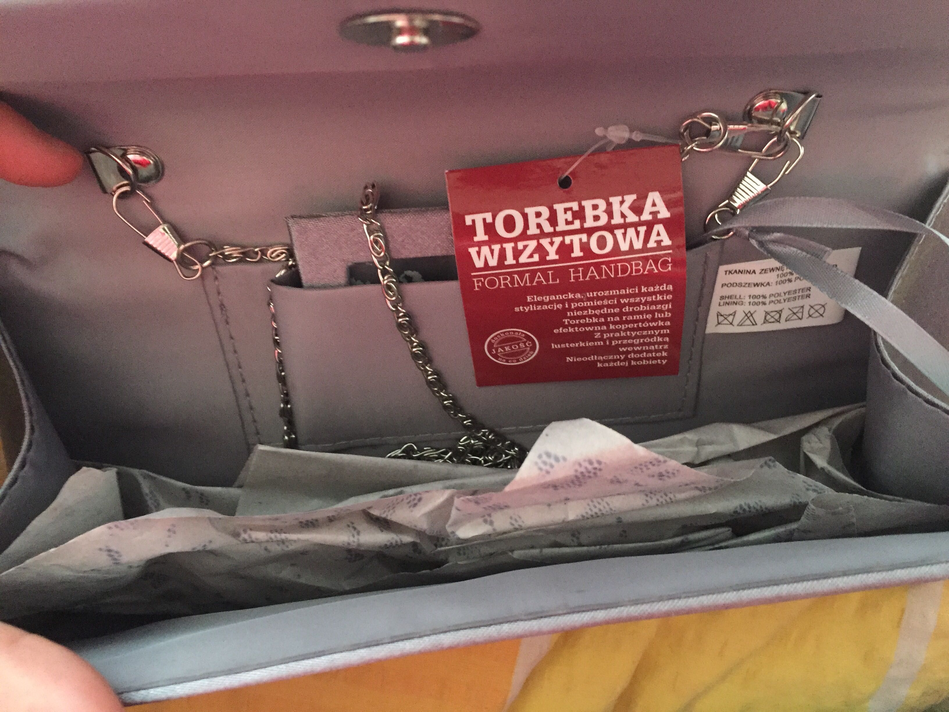 Torebka damska szara z lusterkiem