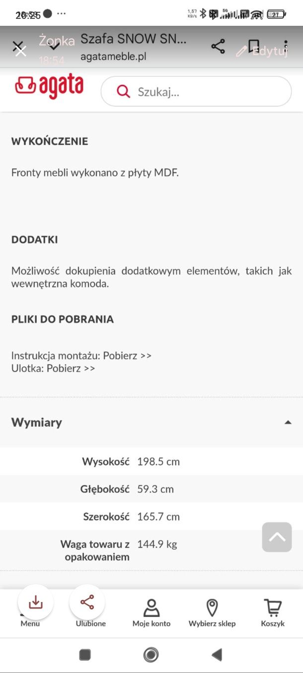 Szafa SNOW Biała
