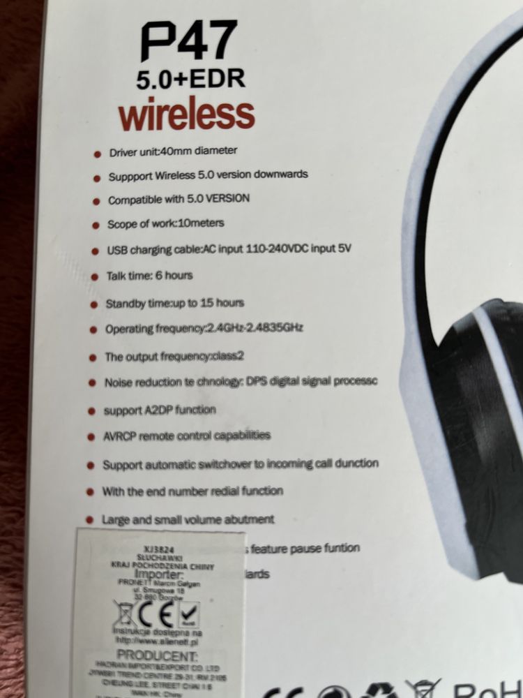 Bezprzewodowe słuchawki Wireless