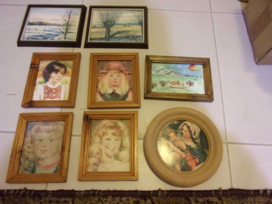 obrazki małe tanio portrety pejzarze 7 sztuk