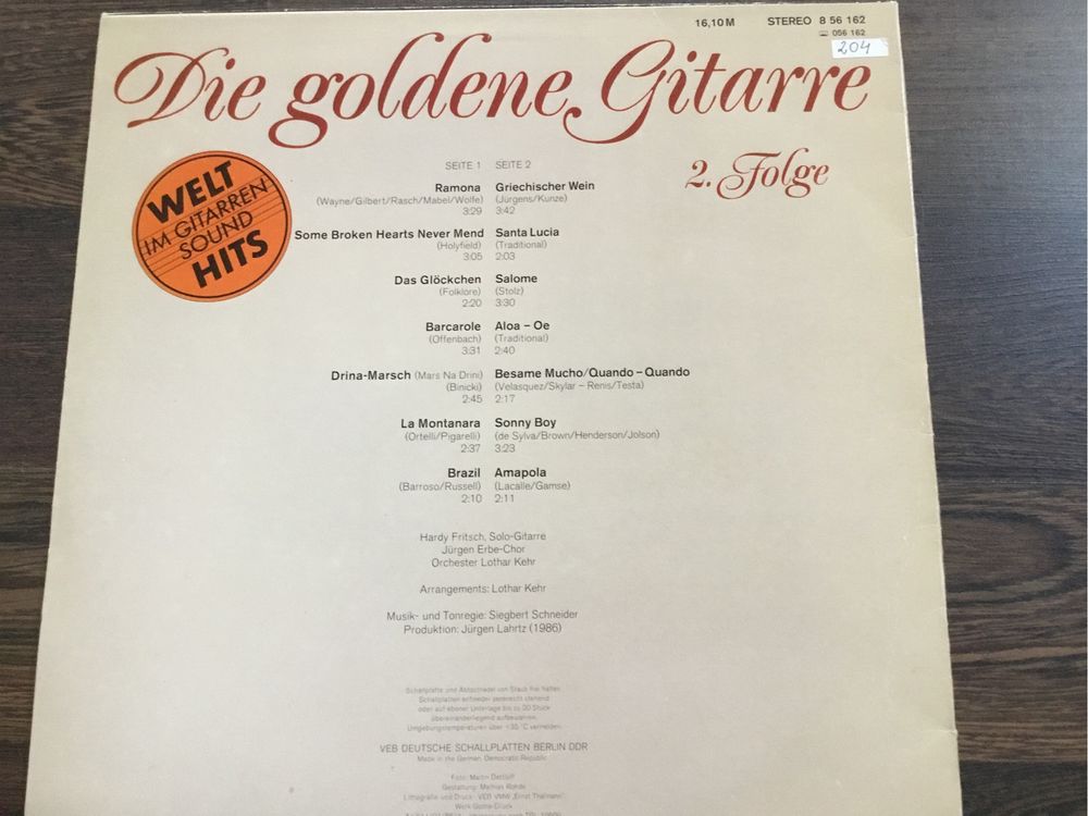Die goldene gitarre wolt-hits in gitarre-sound 2 folge winyl