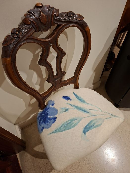 Cadeira romântica tecido inglês