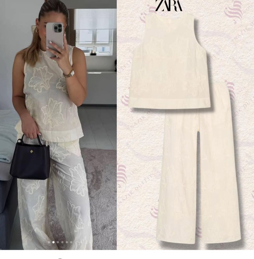 Лён Zara костюм брюки