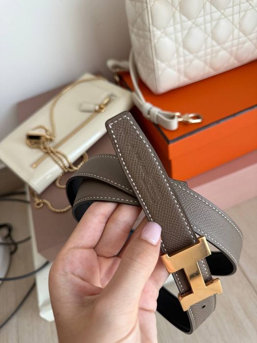 HERMES Belt Buckle (Mini H) Leather Belt 
price 600$ | bou