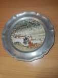 Prato em porcelana com monture em estanho