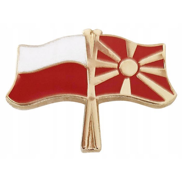 Przypinka pin wpinka flaga Polska-Macedonia