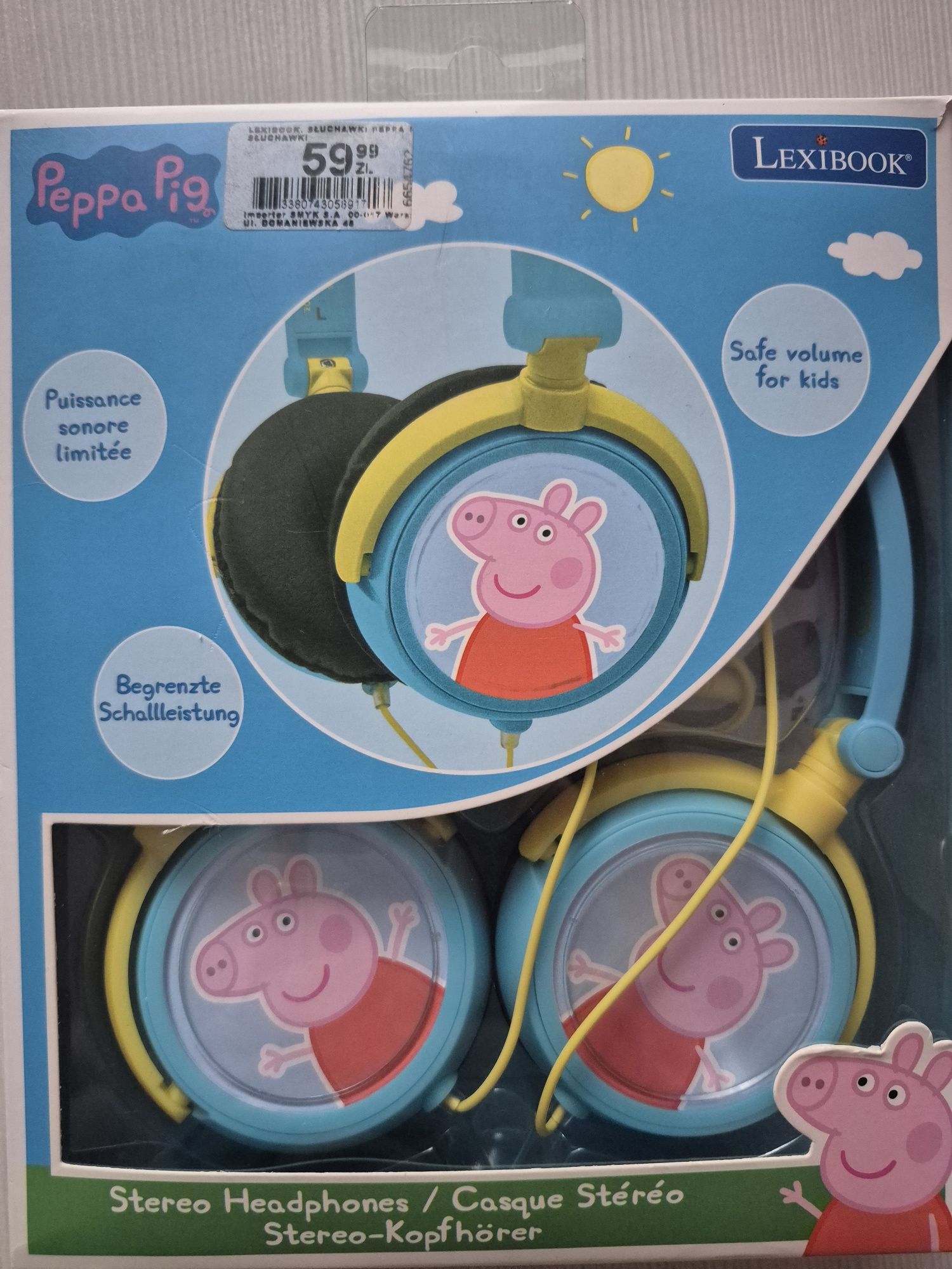 Słuchawki nauszne LEXIBOOK Peppa Pig HP015PP-00 Niebiesko-żółty
Kod: 2