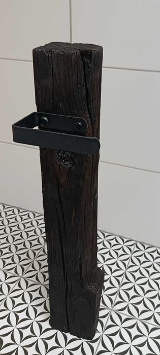 Uchwyt/wieszak na papier toaletowy stare drewno