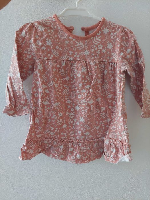 Morelowa sukienka w kwiaty george 9-12m 74-80 cm