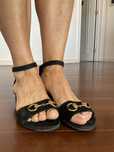 Sandalias Gucci pretas camurça 37