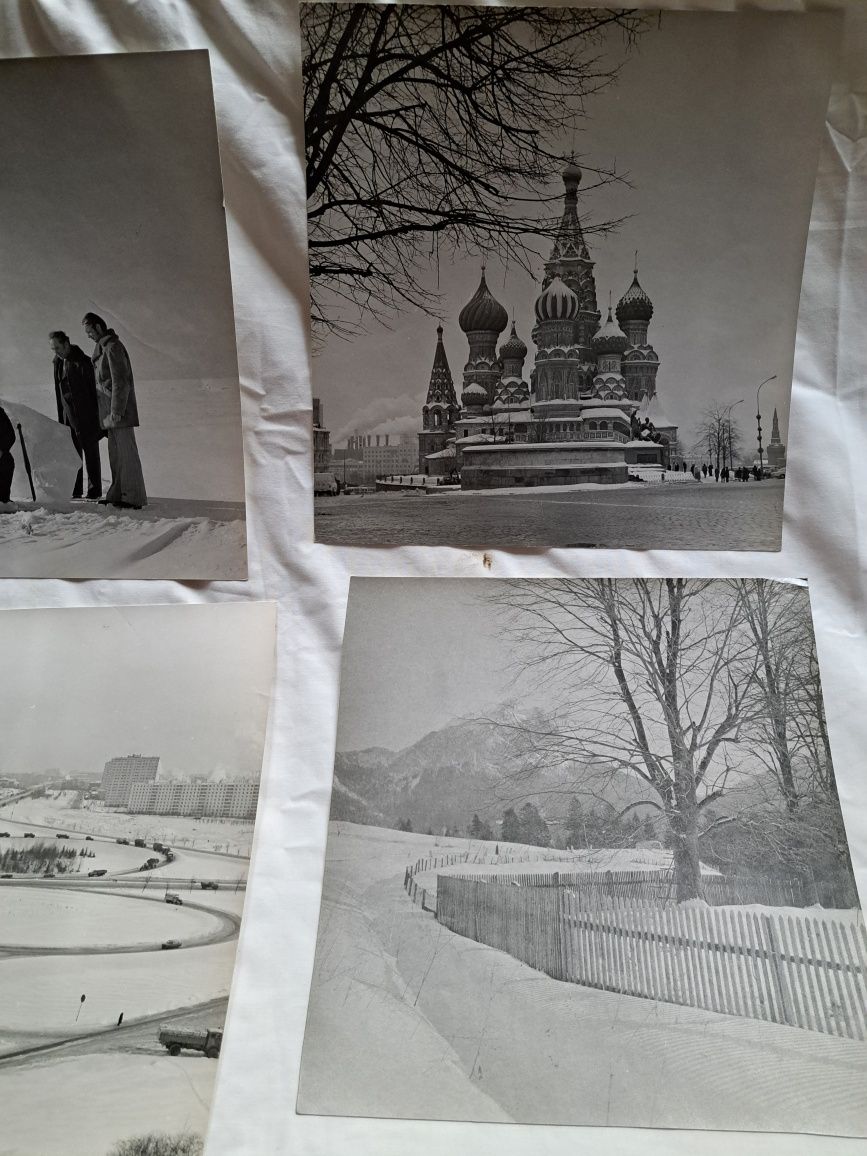 Stare fotografie ZSRR duży format Kreml Cerkiew socrealizm cccp