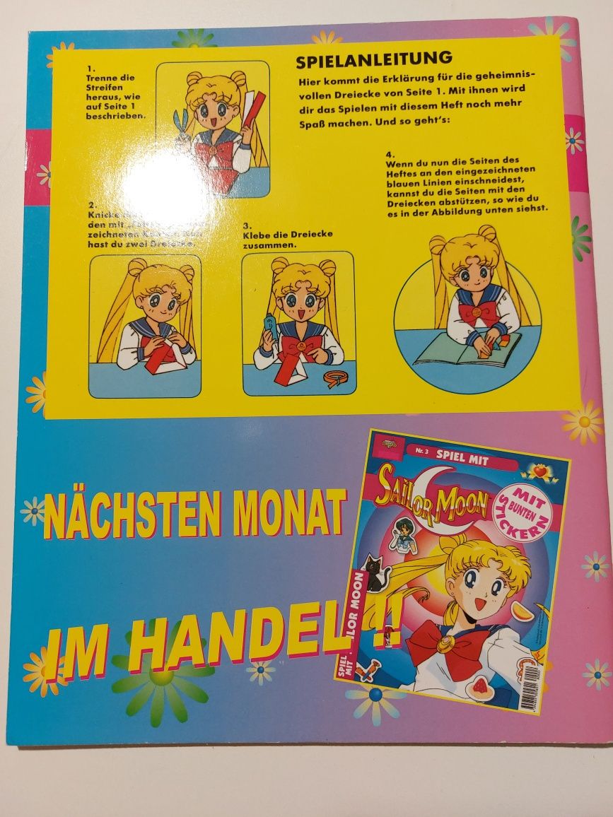 Spiel mit Sailor Moon nr 2, Czarodziejka z Księżyca zadania i zagadki.