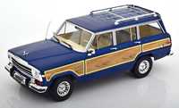 Model 1:18 KK-Scale Jeep Grand Wagoneer 1989 blue metallic / wood look