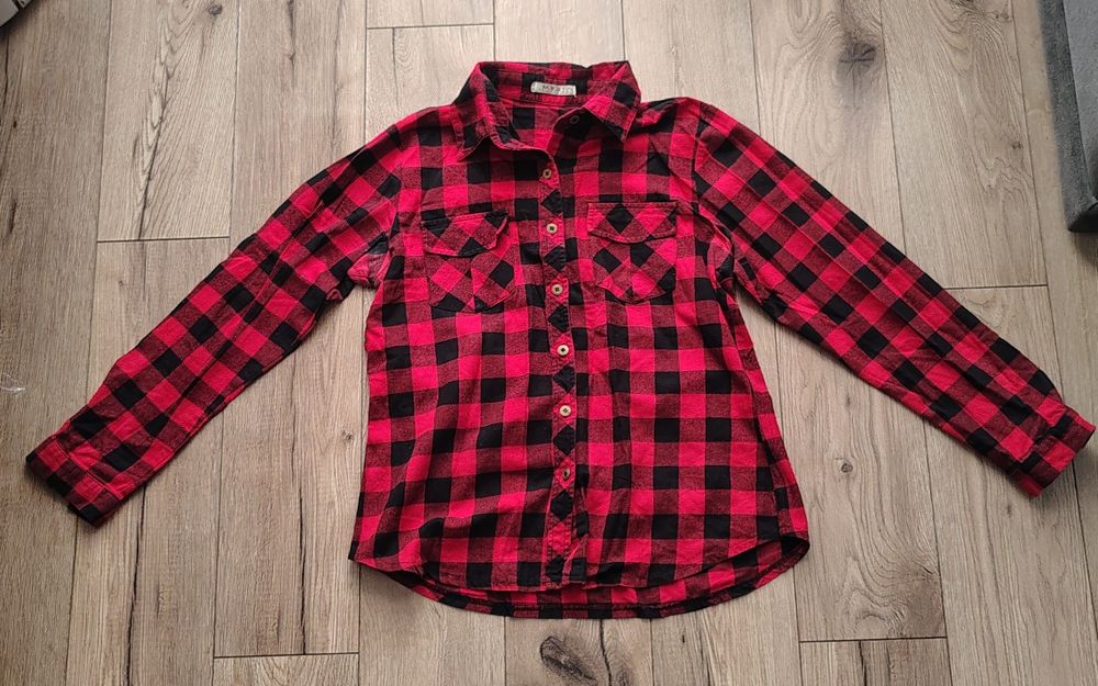 Koszula flanelowa damska czerwona w kratę L-XL