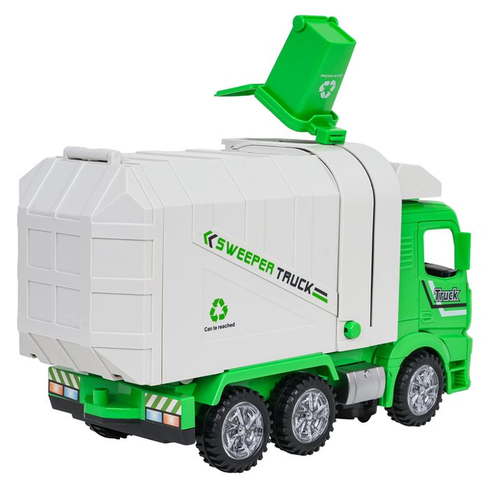 Śmieciarka Z Funkcją Świateł I Dźwięku Zielona