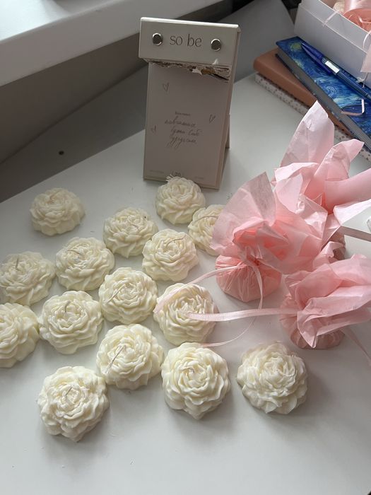 Свічки міні трояндочки з соєвого віску