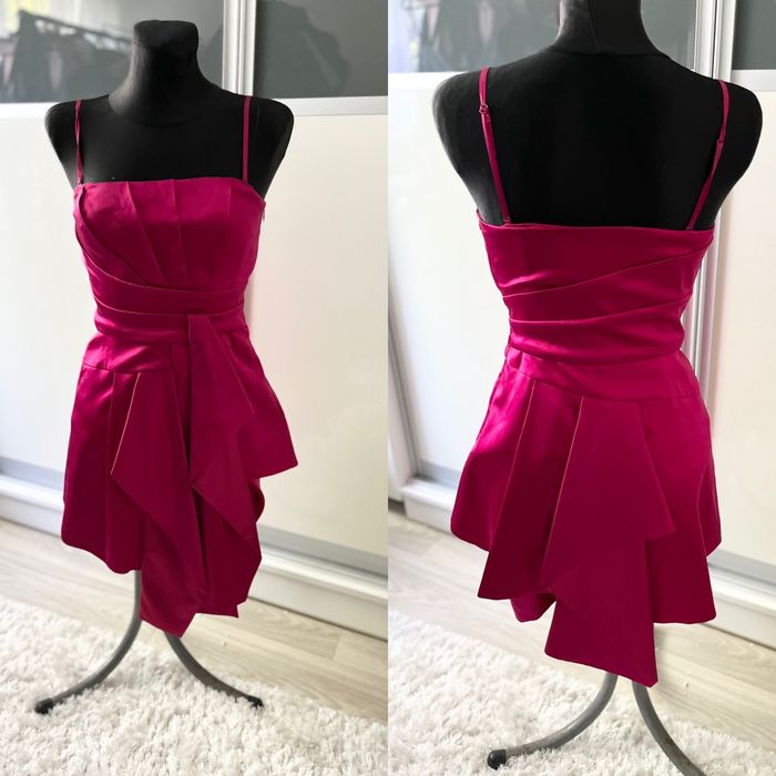 Różowa mini sukienka jedwab karen millen jedwabna 38