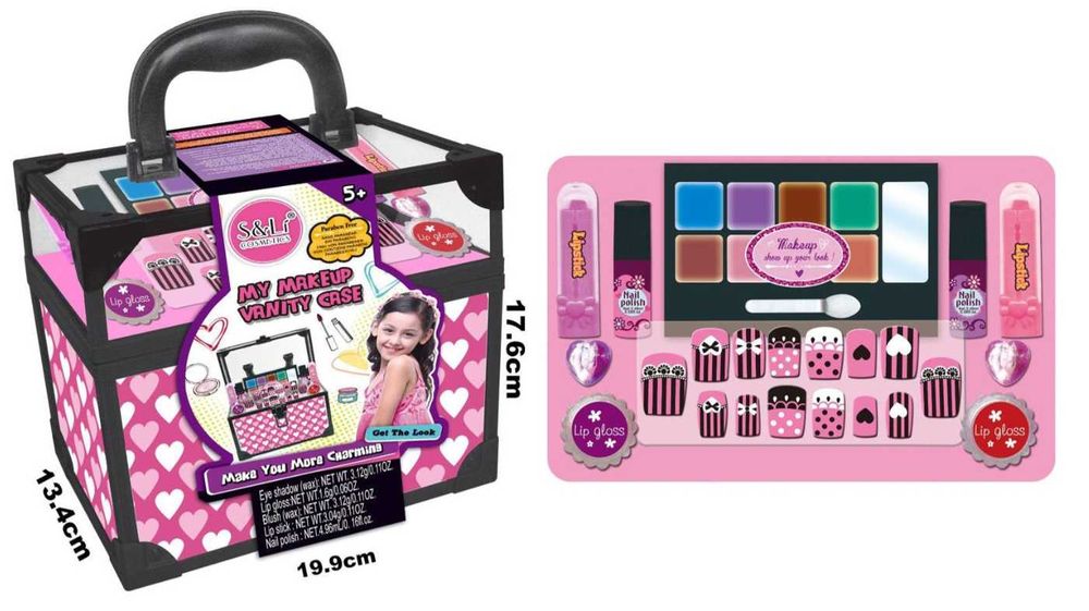 KUFEREK KOSMETYKÓW Makijażu I Paznokci Domowe Spa Duży Zestaw