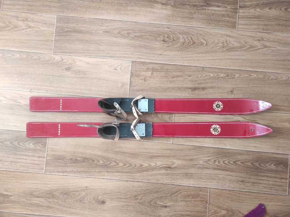 Stare drewniane unikatowe narty dziecięce Bobo 100 cm Narty vintage