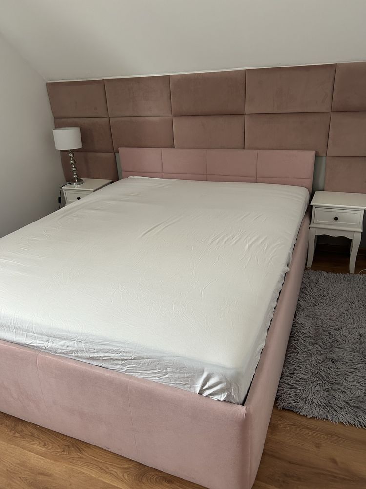 Luksusowe łóżko do sypialni z pojemnikiem do przechowywyania + gratis