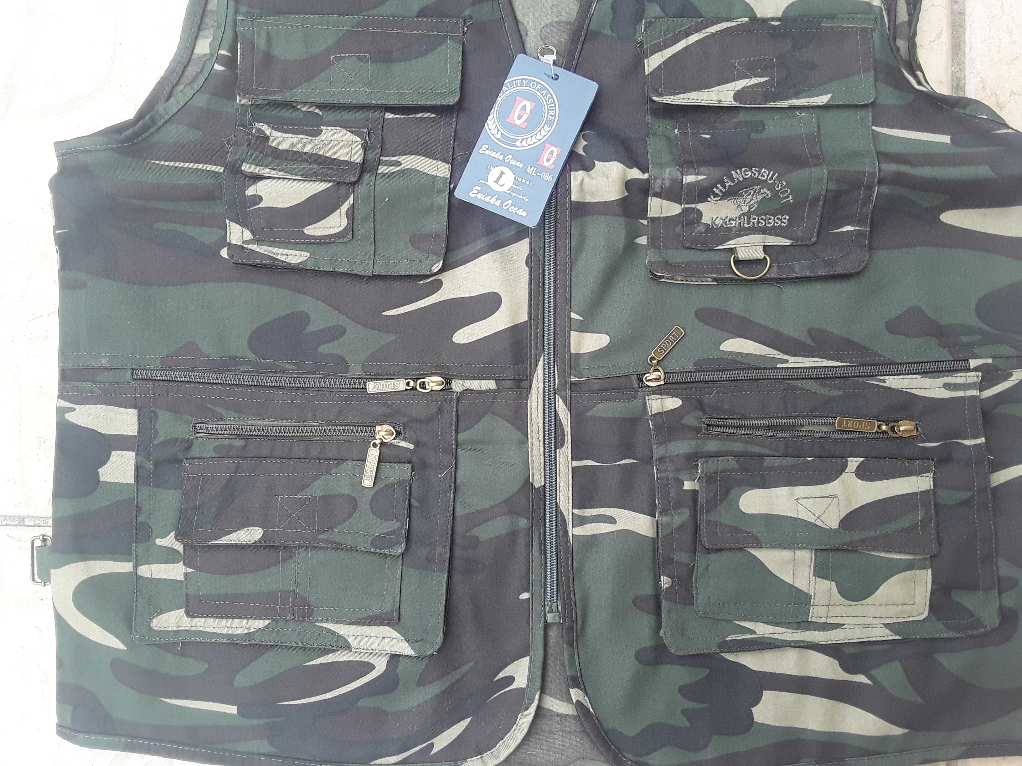 Kamizelka wędkarska, myśliwska moro, rozm  4XL