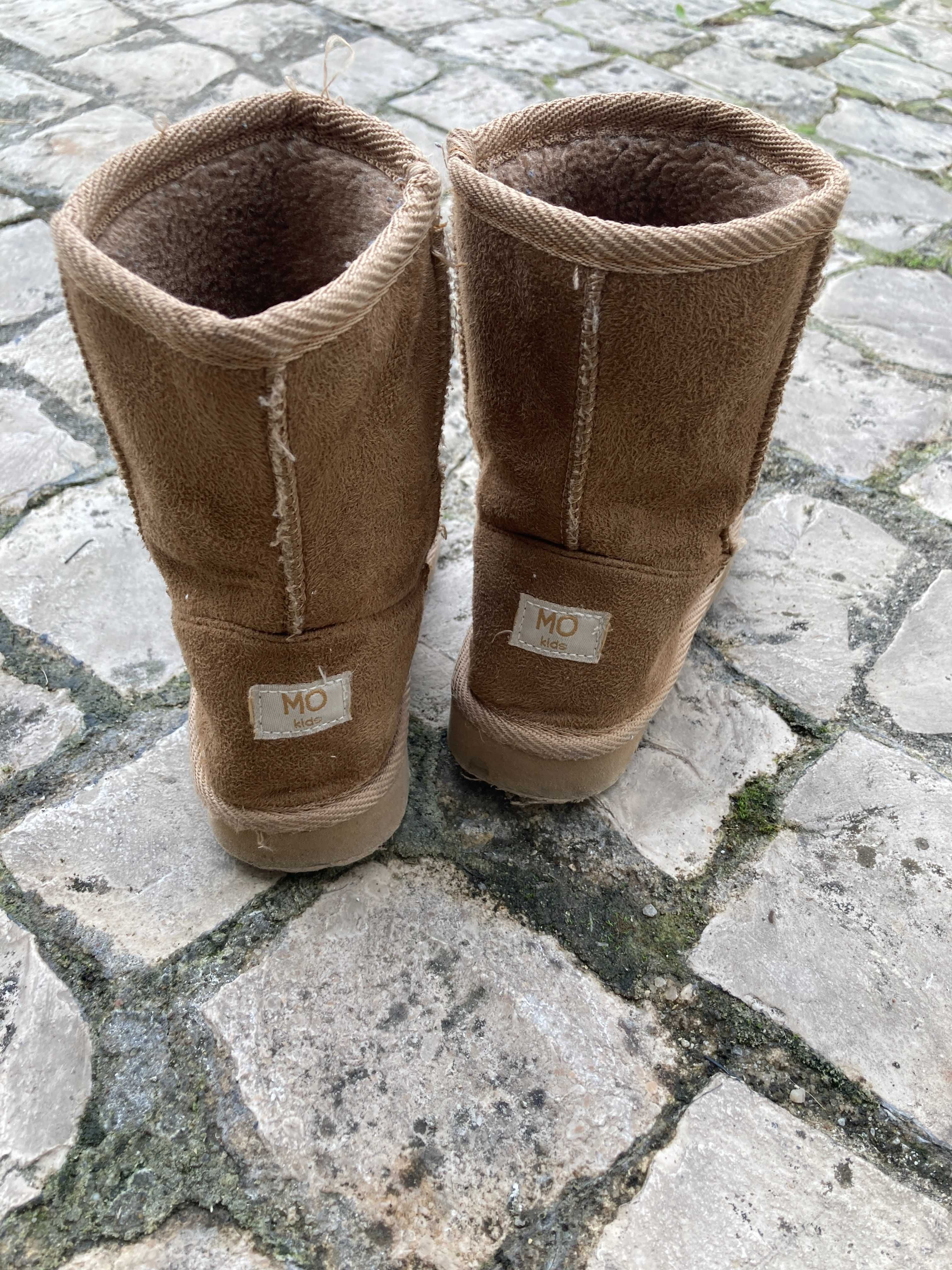 Botas Castanhas Quentinhas com Pêlo, da MO Kids,  T. 25