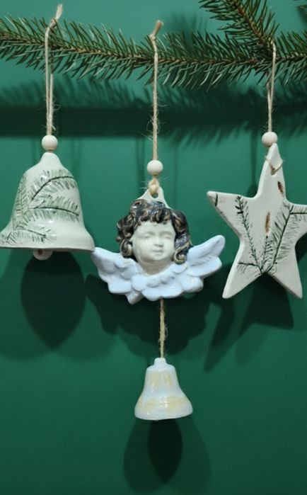 Zestaw ozdób Świątecznych ceramika