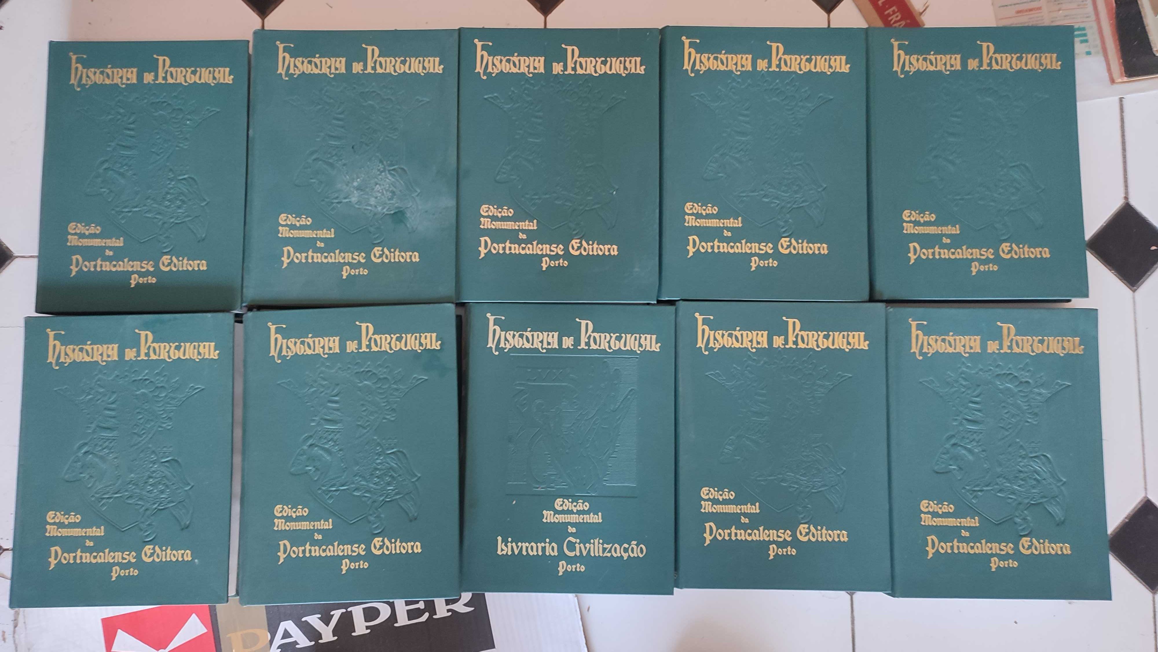História de Portugal Edição Monumental Portucalense Editora - 10 vol