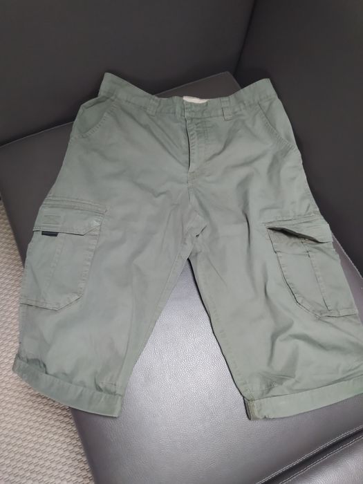 Calções cargo tecido caqui