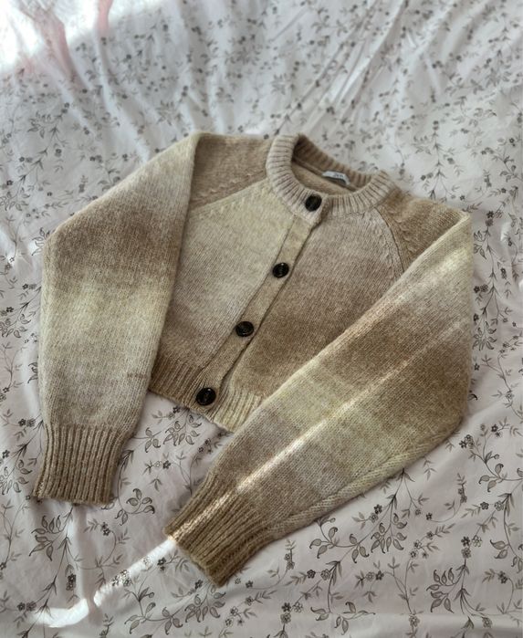 ZARA krótki kardigan sweter ombre pastelowy